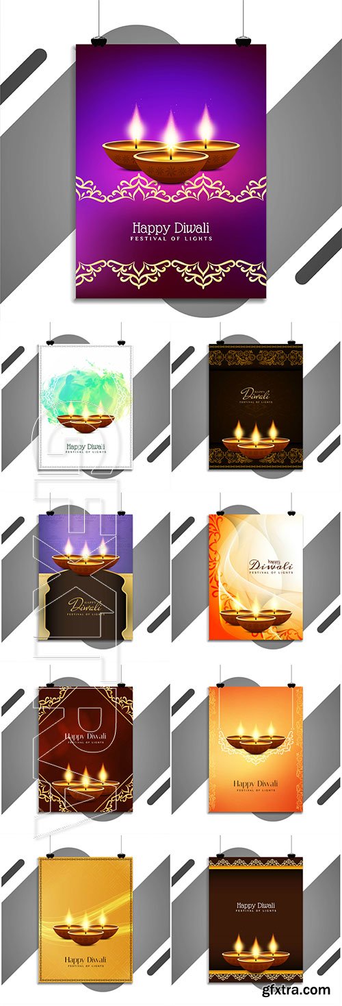 Happy Diwali elegant vector flyer design