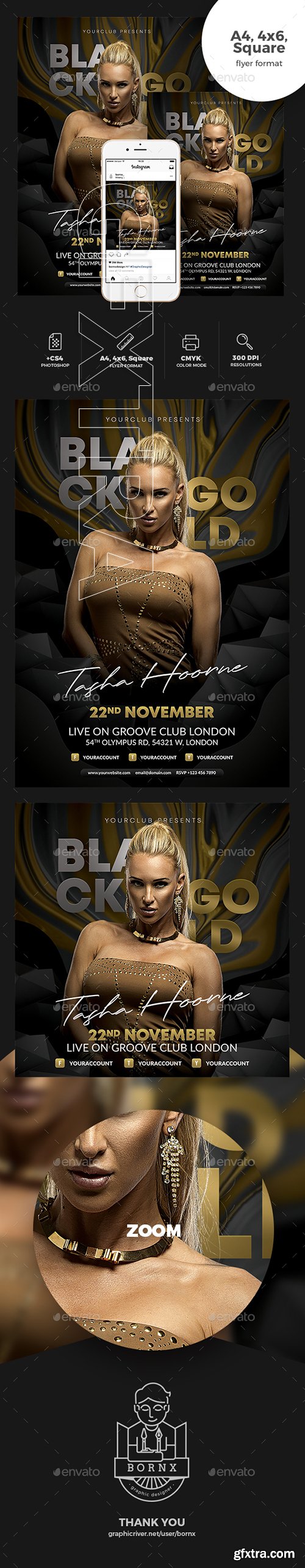 GraphicRiver - Black And Gold Party Flyer 22793420