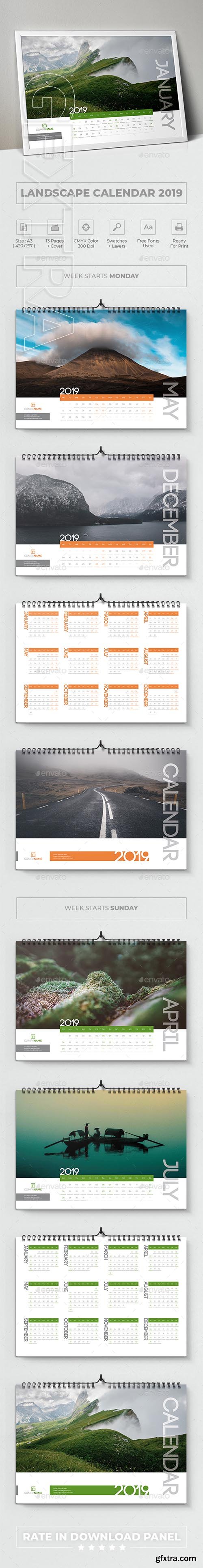 GraphicRiver - Landscape Calendar 2019 22783301