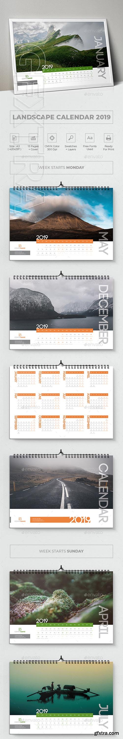 GraphicRiver - Landscape Calendar 2019 22783301