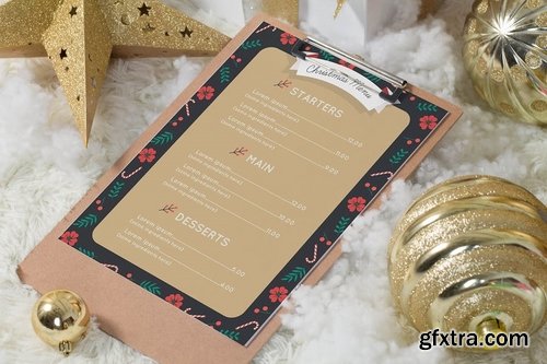 A4 Christmas Menu Mock Up