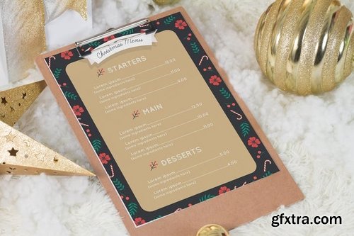 A4 Christmas Menu Mock Up