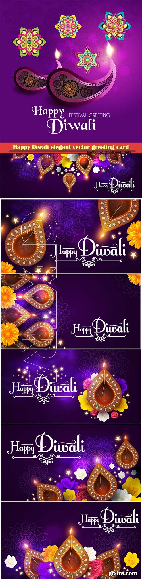 Happy Diwali elegant vector greeting card design