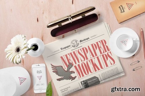 Vintage Style Newspaper Mockup Scenes