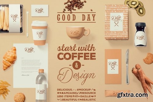 Coffee Themed Brand Identity Mockup Scenes