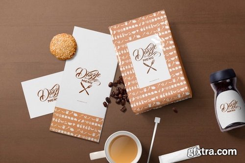 Coffee Themed Brand Identity Mockup Scenes