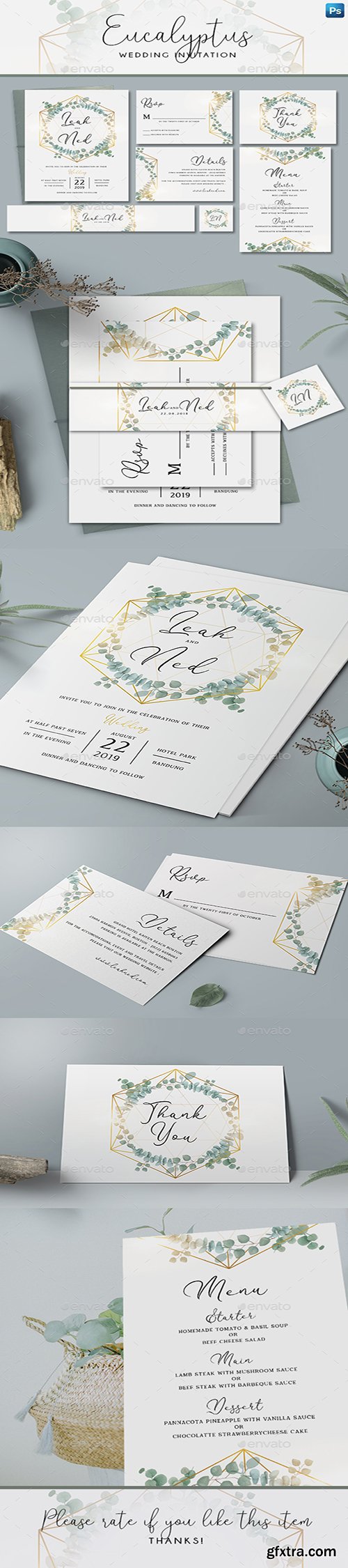 Graphicriver - Geometric Eucalyptus Wedding Invitation 22851504