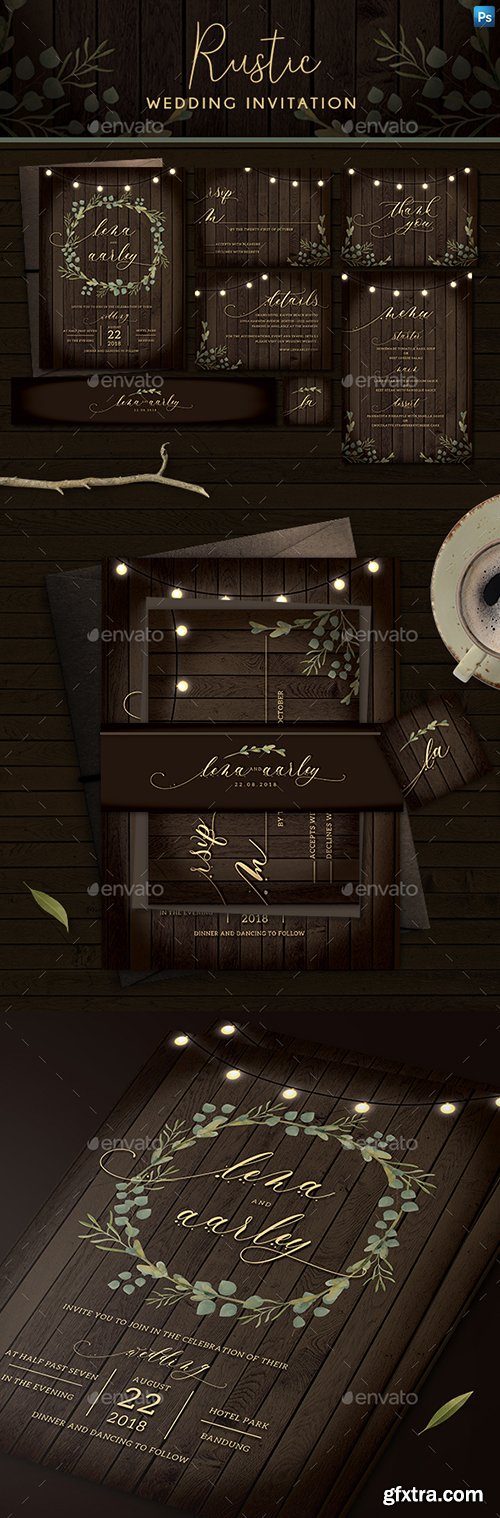 Graphicriver - Rustic Wedding Invitation 22830179