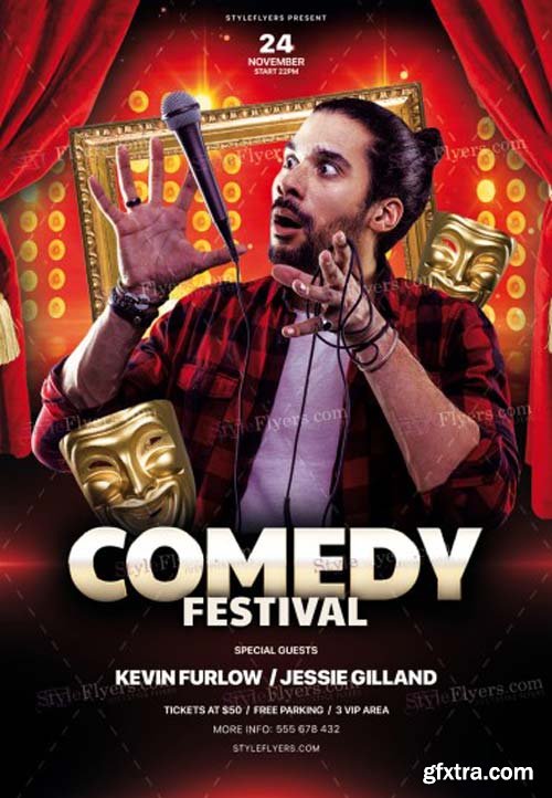 Comedy Night V18 2018 PSD Flyer Template