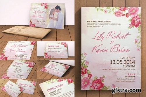 Flower Wedding Invitation Pack