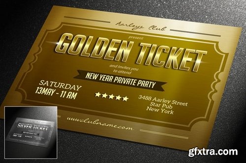 Multipurpose Golden Ticket Invitation