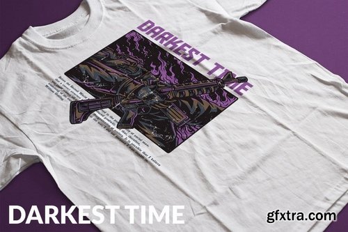 Darkest Time T-Shirt Design Template