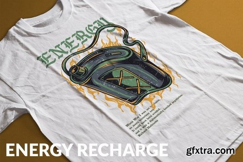 Energy Recharge T-Shirt Design Template