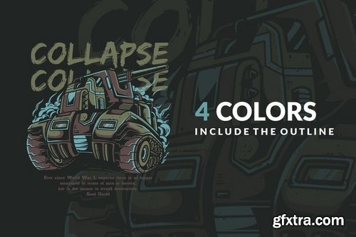 Collapse T-Shirt Design Template