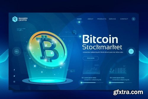 Bitcoin Web Header PSD & Vector Template