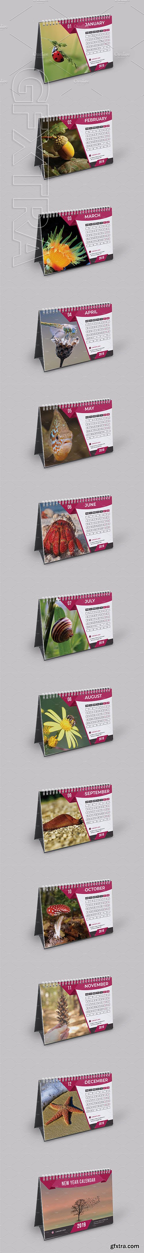 CreativeMarket - Desk Calendar 2019 V17 3148380