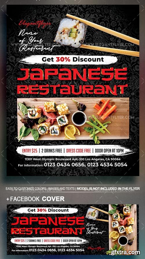 Japanese Restaurant V5 2018 Flyer PSD Template