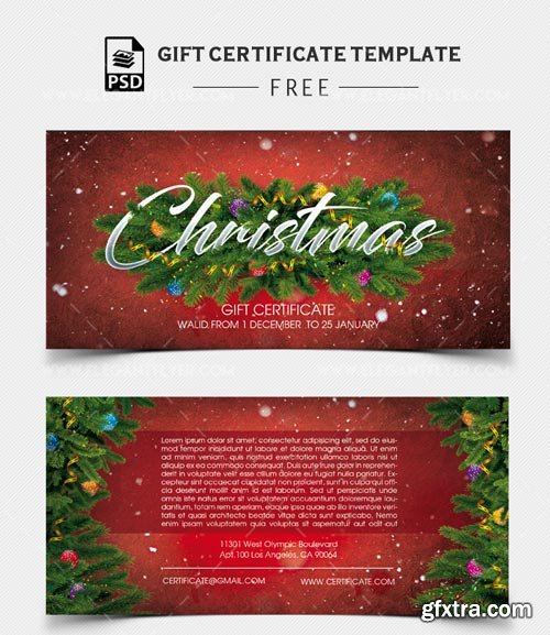 Christmas V2 2018 Gift Voucher PSD Template