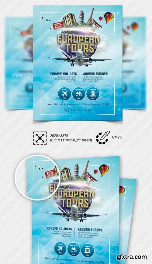 European Tours V7 2018 PSD Flyer Template