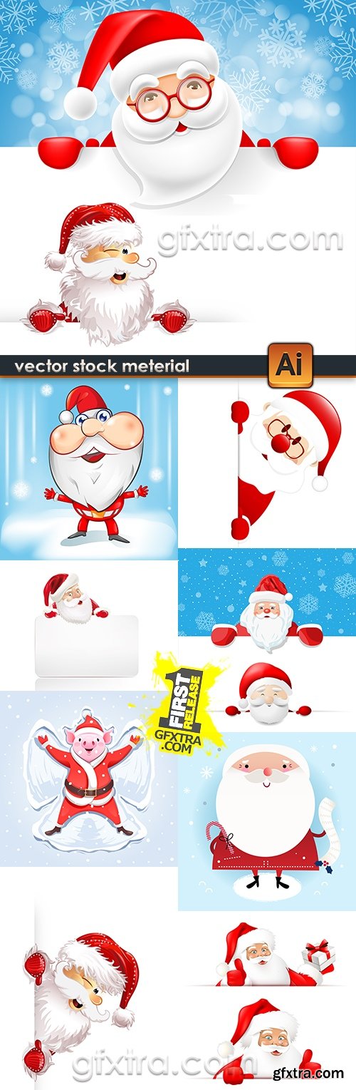 Santa Claus festive illustration new year and Christmas