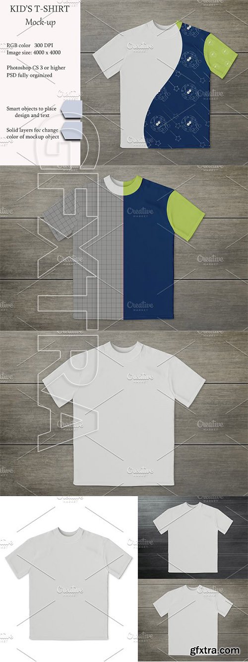 CreativeMarket - Kids t-shirt mockup 3055588