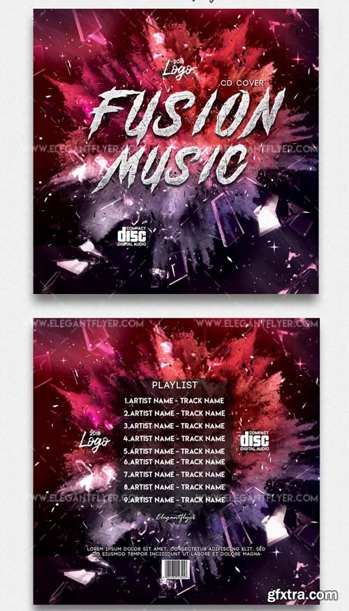 Fusion V11 2018 CD Cover Template in PSD