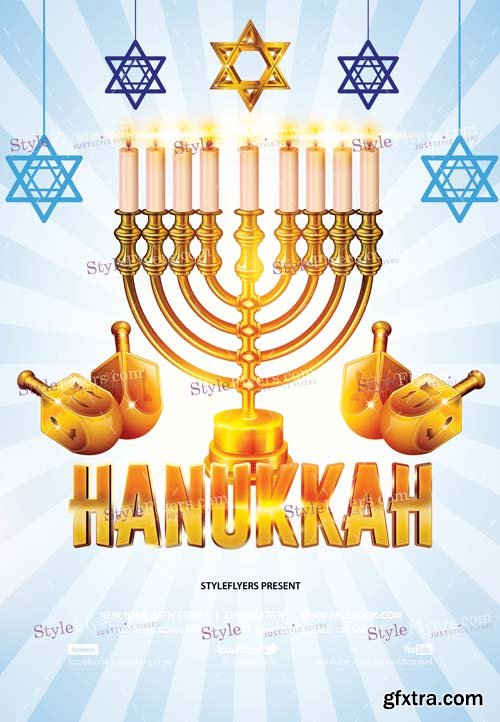 Hanukkah V5 2018PSD Flyer Template