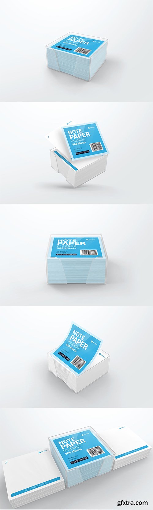 Note Paper Cube Plastic Holder Mockup