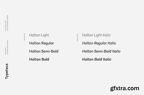 Halton - Modern Sans Serif Typeface Font