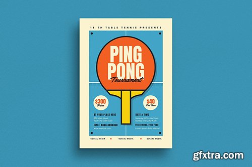 Retro Ping Pong Tournament Flyer