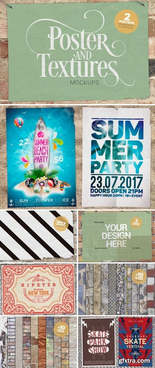 CM - 2 Poster & Textures Mockups 3156277