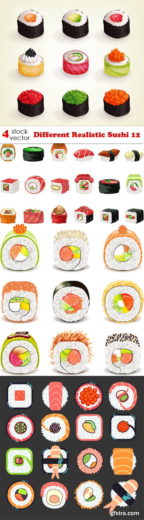 Vectors - Different Realistic Sushi 12