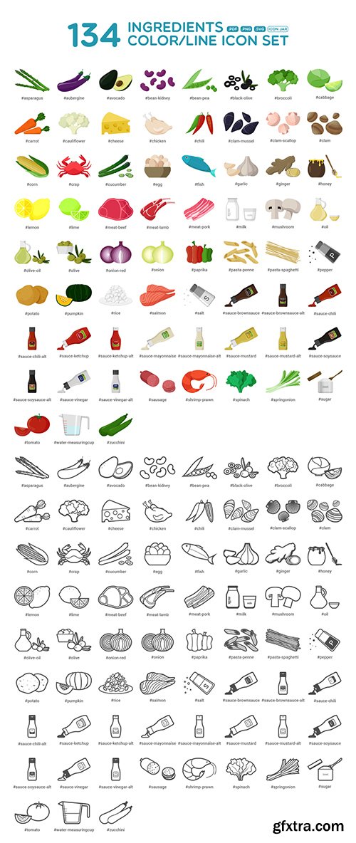 Ingredients Icon Set