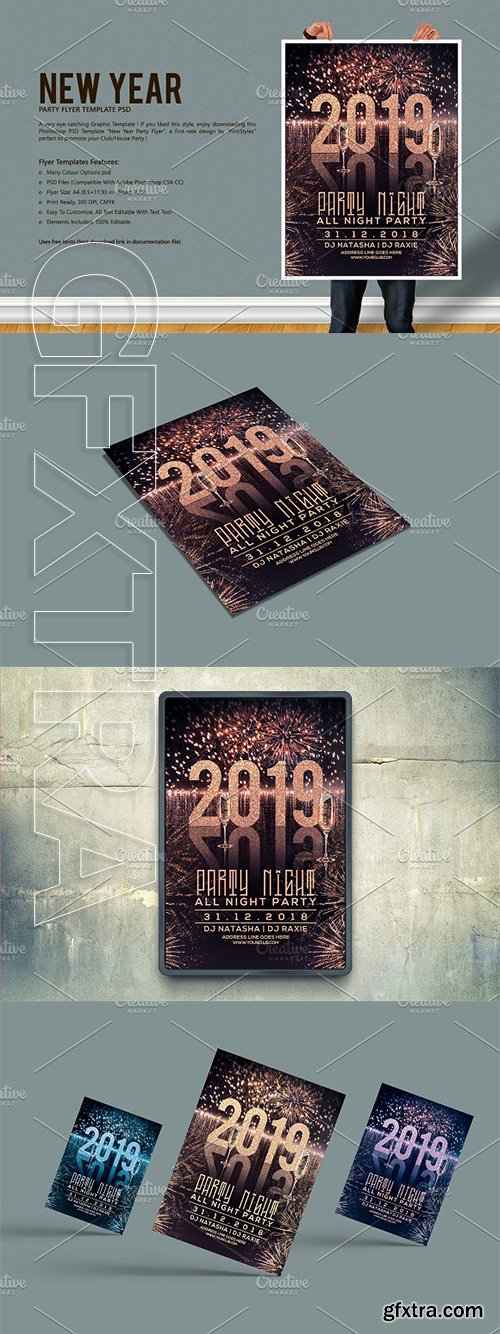 CreativeMarket - New Year Party Flyer 3091008