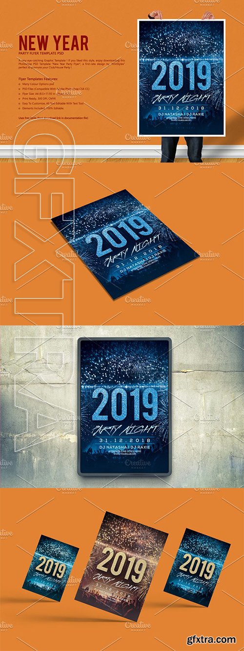 CreativeMarket - New Year Party Flyer 3091153