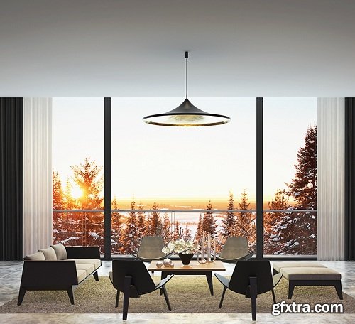 Living Room & Forest 3d Scene