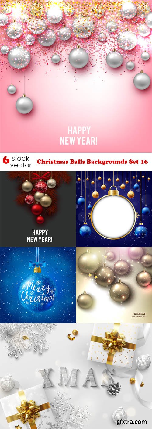 Vectors - Christmas Balls Backgrounds Set 16