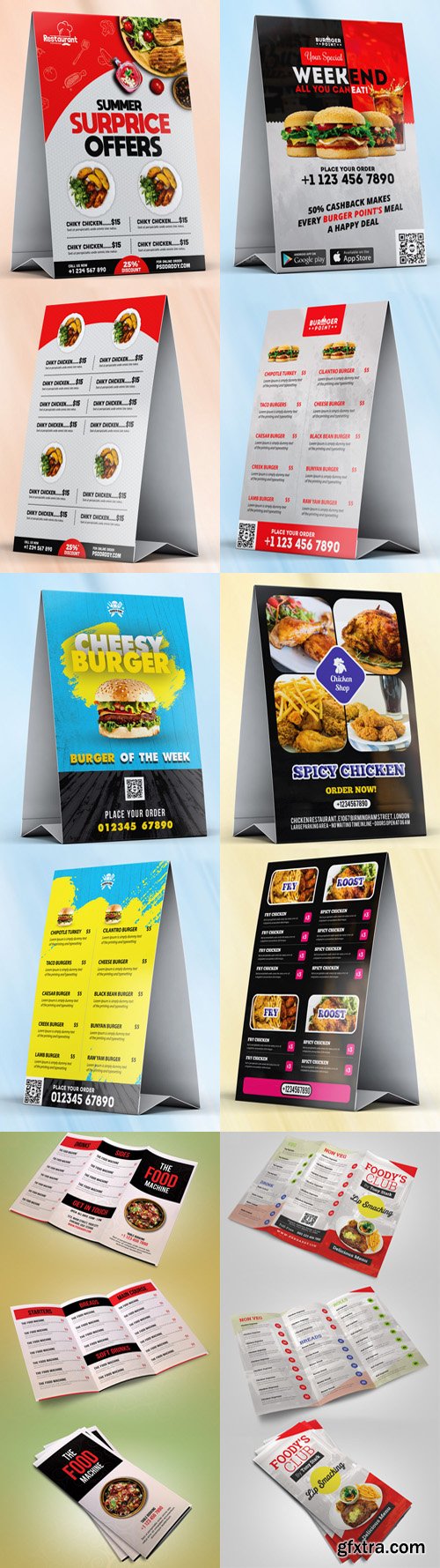 6 Restaurant Food Menu PSD Template Collection