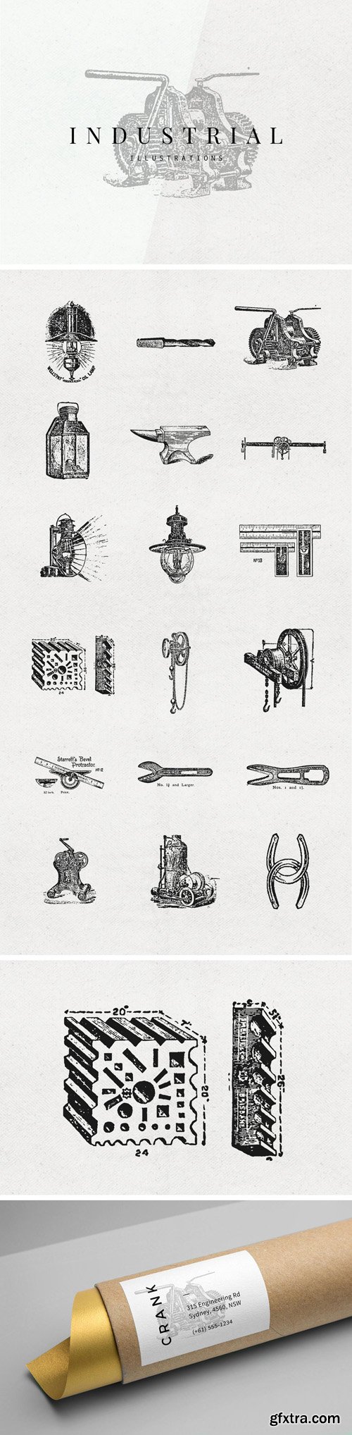 18 Industrial Vector Illustrations Set [Ai/EPS/PNG]