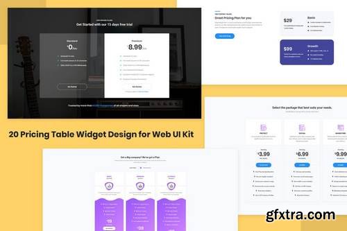 20 Pricing Table Widget Design for Web-UI Kit