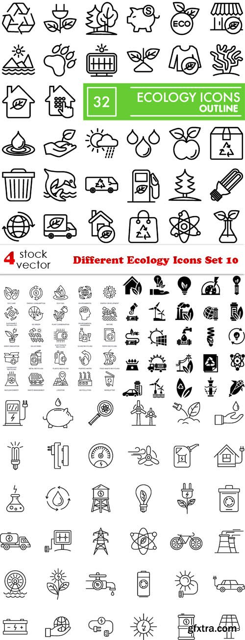 Vectors - Different Ecology Icons Set 10