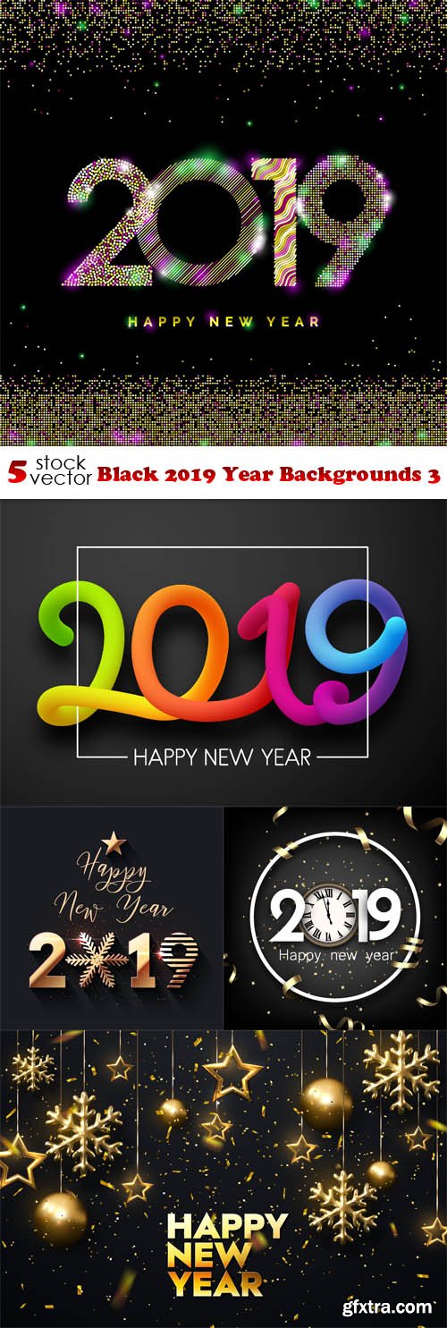 Vectors - Black 2019 Year Backgrounds 3