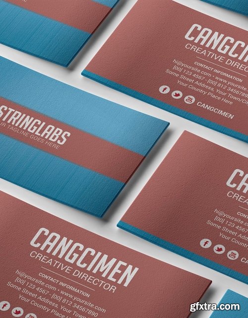 Creative Blue & Red - Business Card Template