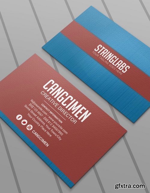 Creative Blue & Red - Business Card Template