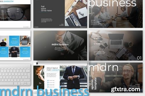 mdrn business multipurpose Powerpoint Keynote and Google Slide Templates