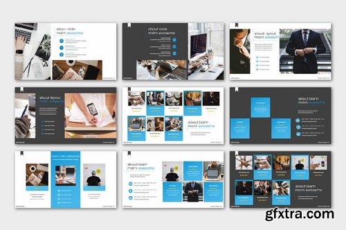 mdrn business multipurpose Powerpoint Keynote and Google Slide Templates