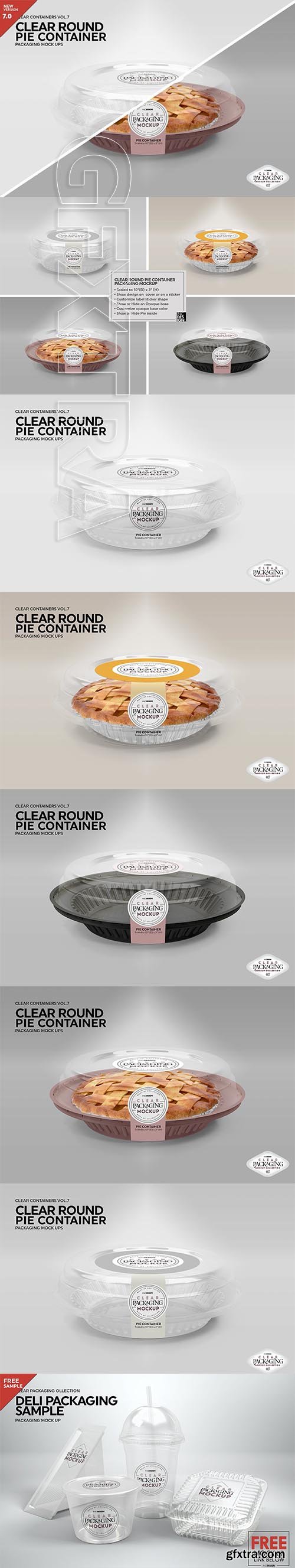 CreativeMarket - Clear Pie Container Packaging Mockup 3170139