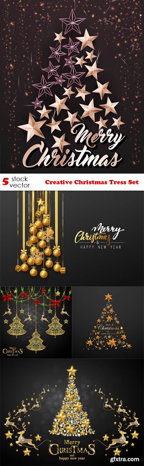 Vectors - Creative Christmas Tress Set