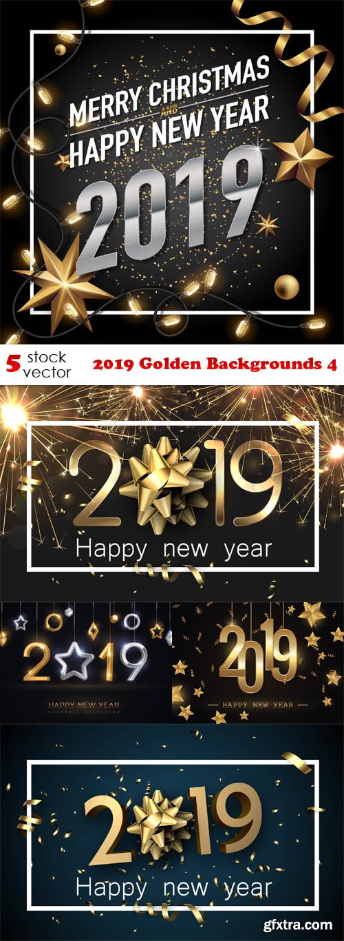 Vectors - 2019 Golden Backgrounds 4