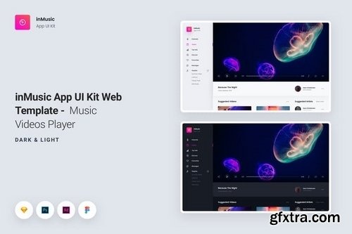 inMusic App UI Kit Web Template - Video Player